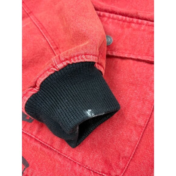 Supreme Eye of Horus Red Denim Work Streetwear Hype Hoodie Jacket - Picture 6 of 6
